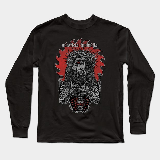 Abyssal Christ Long Sleeve T-Shirt by Pages Ov Gore